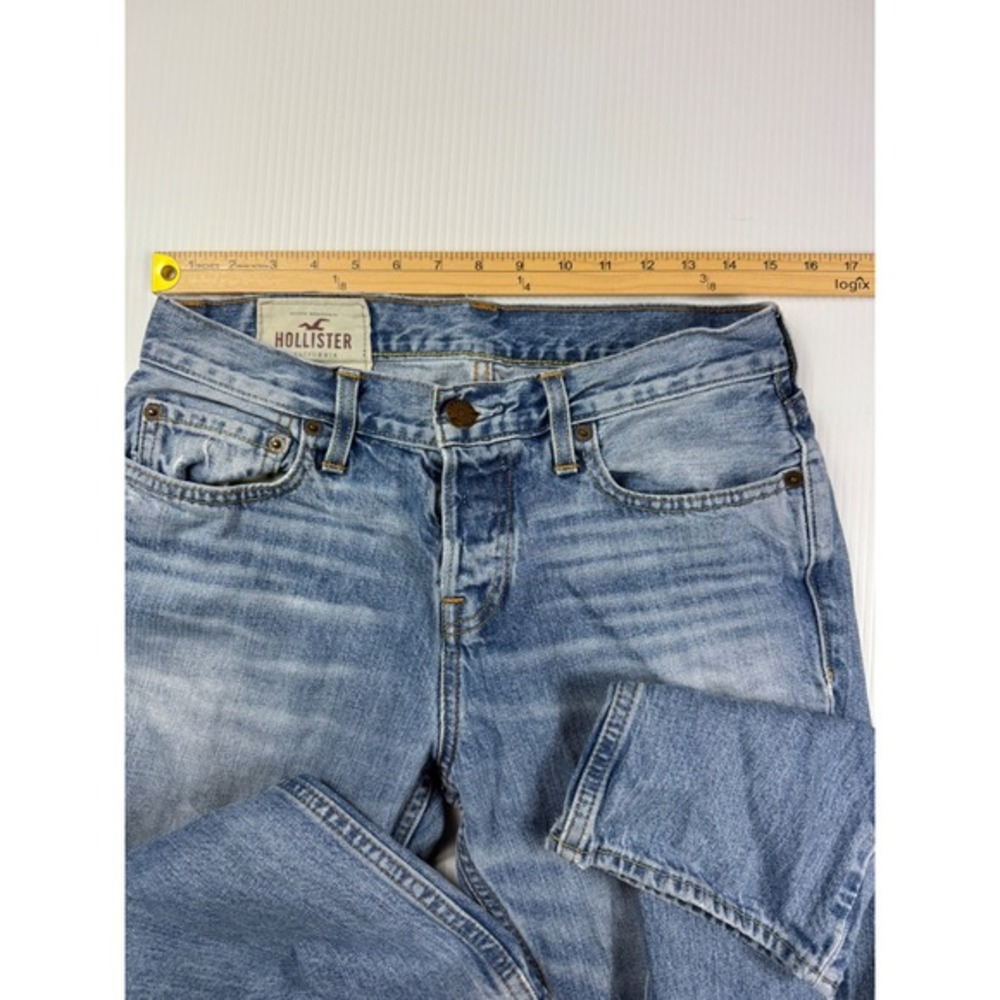 Hollister Jeans Light Wash Denim Button‎ Fly Straight Leg Mens W30 L32 - Picture 3 of 7